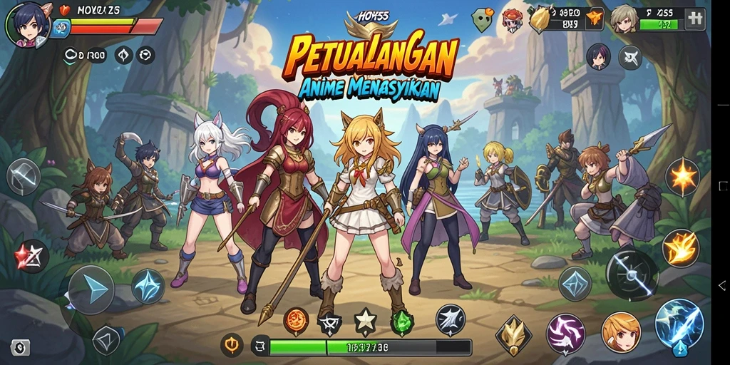 Screenshot HOYE55 menampilkan aksi karakter anime dalam petualangan seru.