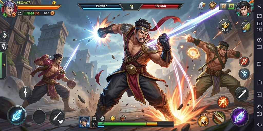 Tampilan screenshot PESONA77 dengan pertarungan aksi yang seru.