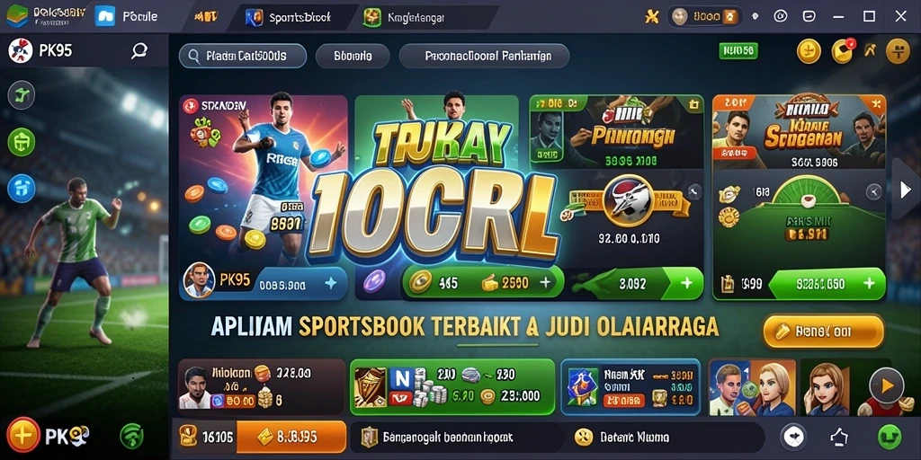 Tampilan utama PK95 menampilkan berbagai taruhan olahraga menarik.