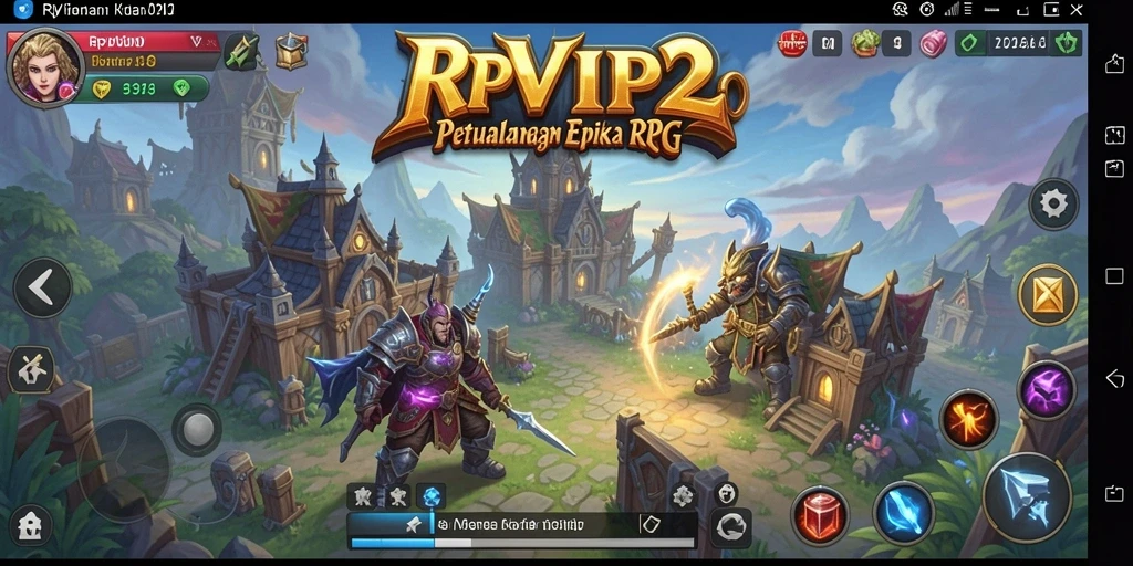 Tampilan gameplay RPVIP2 yang memukau dalam suasana RPG.