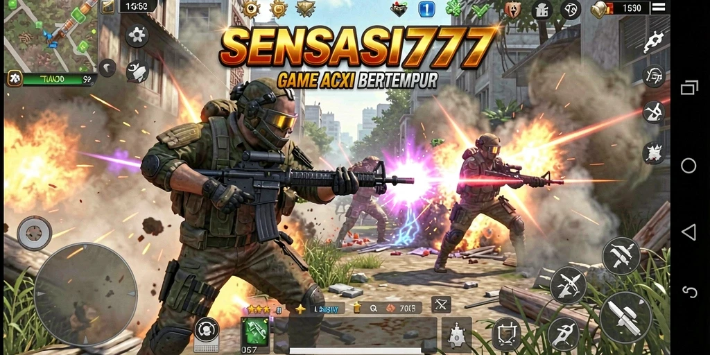 Screenshot gameplay SENSASI777 menampilkan aksi pertarungan yang mendebarkan.